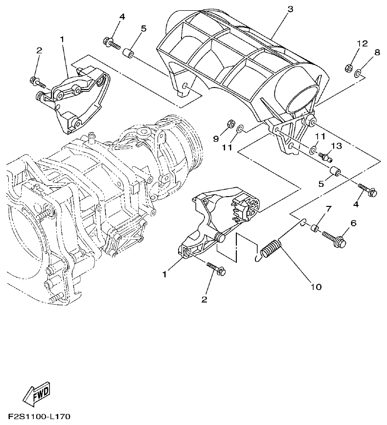 Yamaha FA1800A-M JET UNIT 3 parts diagram